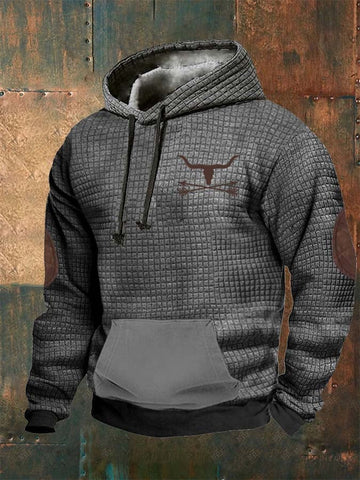 Men'S Western Print Casual Hooded Sweatshirt