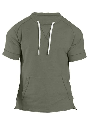 Men's Vintage Pocket Drawstring Casual T-Shirt