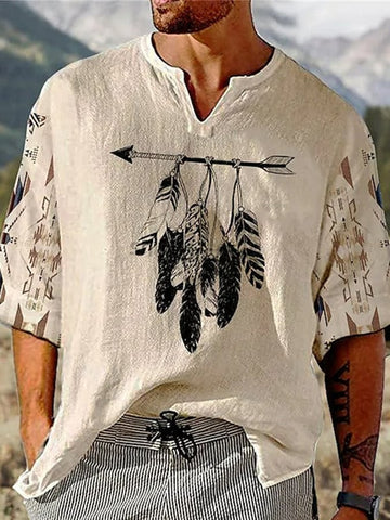 Men's Western Casual Cotton Top