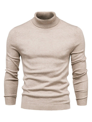 Men's Solid Color Casual Pullover Sweater
