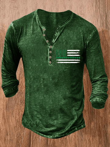 Men's St Patrick's Day Flag Print Top