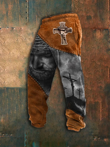 Men's Jesus Faith Print Sweatpants