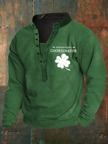 Men's Shenanigans Coordinator Shamrock Print Long Sleeve Top