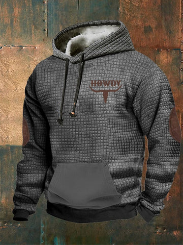 Men'S Western Print Casual Hooded Sweatshirt