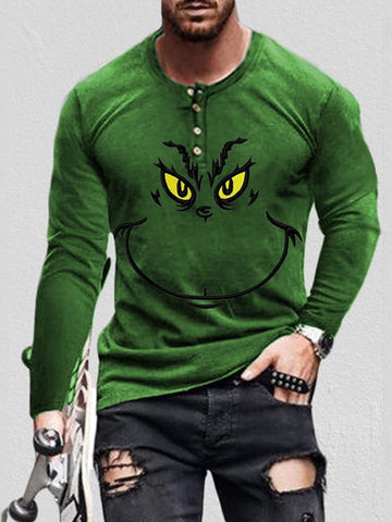 Men's Holiday Long-Sleeve Casual T-Shirt