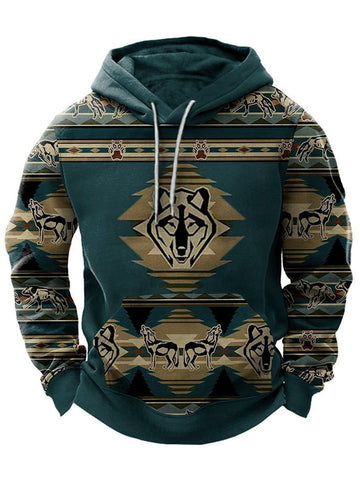 Men's Distressed Western Print Sweatshirt