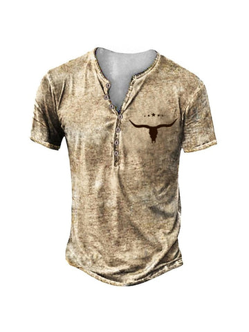Men's Vintage Western Print T-shirt