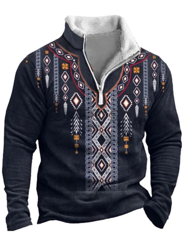 Men's Western Aztec Relaxed Zip Sweatshirt