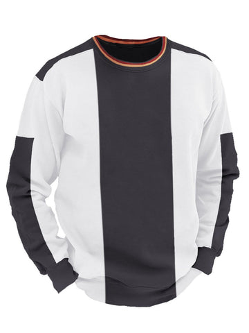 Men's Distressed Color Block Sweatshirt
