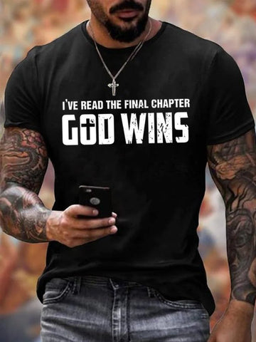 I've Read The Final Chapter God Wins Mens Christian Casual T-Shirt