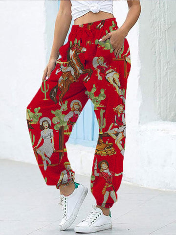 Western Vintage Print Lounge Pants