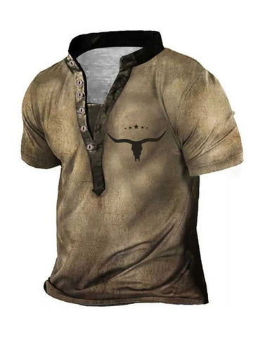 Men's Vintage Western Print T-shirt
