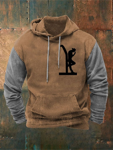 Men's Vintage Western Print Hoodie
