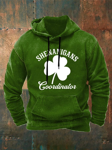 Men's Shenanigans Coordinator St Patrick's Day Print Casual Hoodie