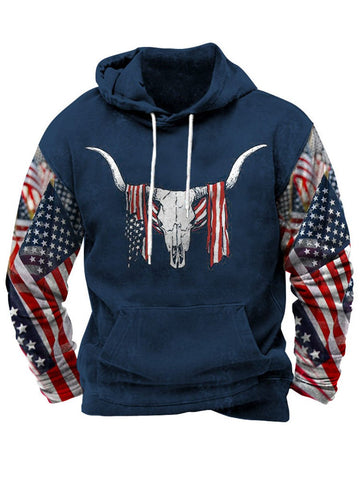 Men's Distressed Western Print Sweatshirt