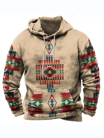 Men's Distressed Western Print Sweatshirt