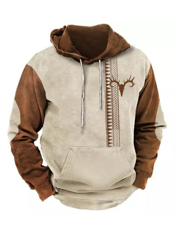 Men's Distressed Western Print Sweatshirt