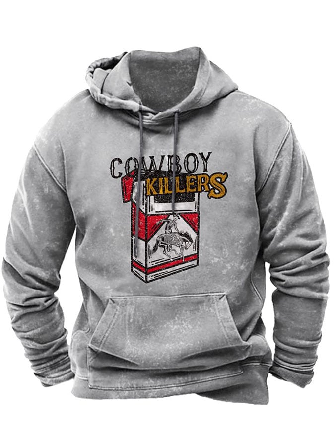 Men's Vintage Cowboy Killers Western Print Hoodie