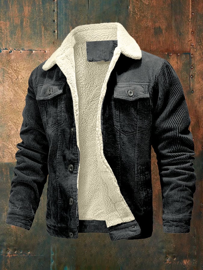 Men's Casual Plush Thick Corduroy Jacket