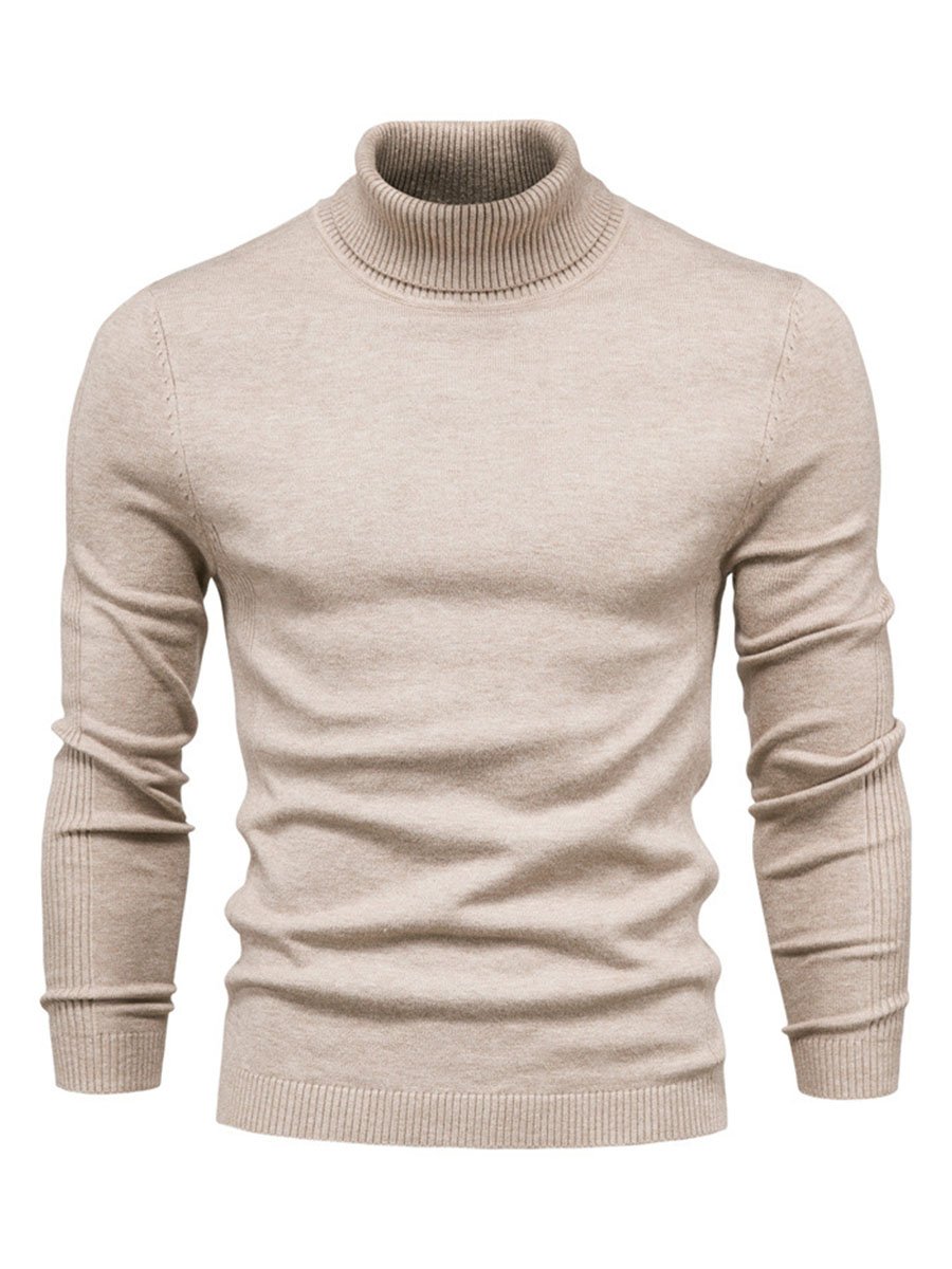 Men's Solid Color Casual Pullover Sweater