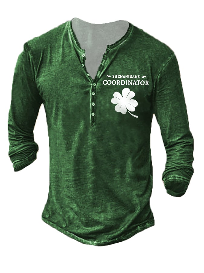 Men's Shenanigans Coordinator Shamrock Long Sleeve T-Shirt