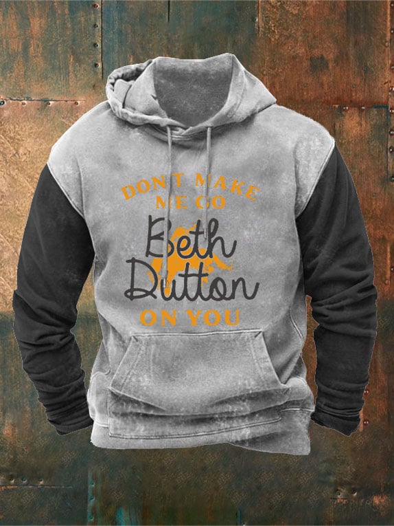 Men's Vintage Western Don Make Me Go Print Hoodie