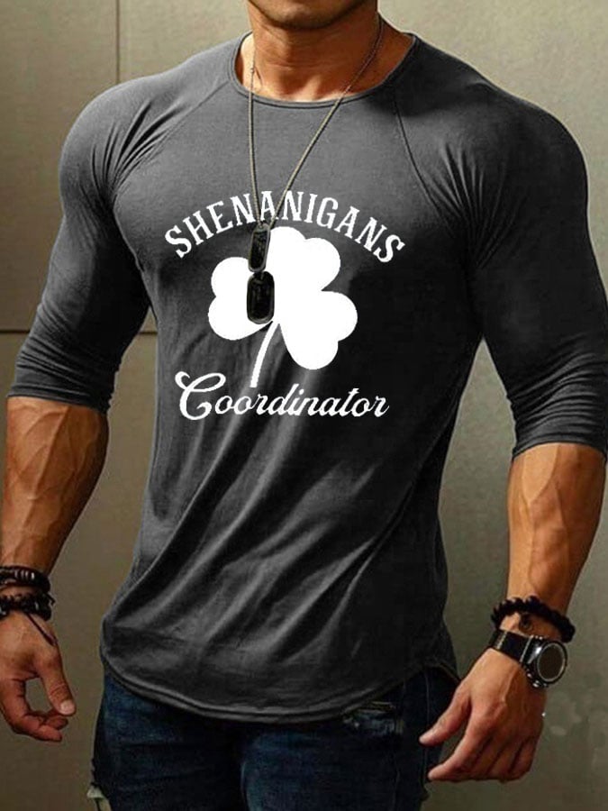 Men's Shenanigans Coordinator St. Patrick's Day Print Long Sleeve T-Shirt