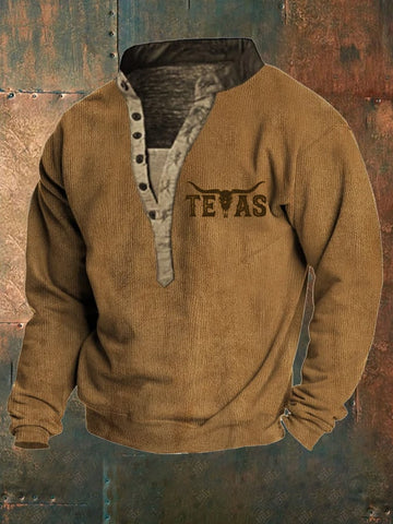 Men's Western Vintage Longhorn Distressed Sweatshirt
