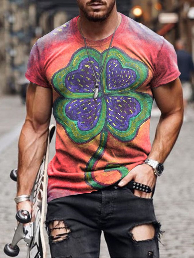 Men's St. Patrick's Day Print Short Sleeve T-Shirt