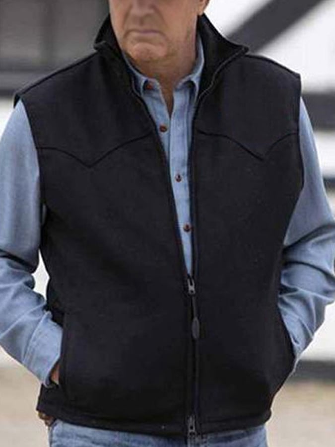 Men's Solid Color Western Vest