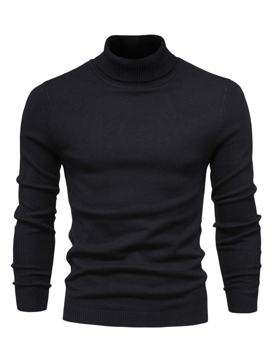 Men's Solid Color Casual Pullover Sweater