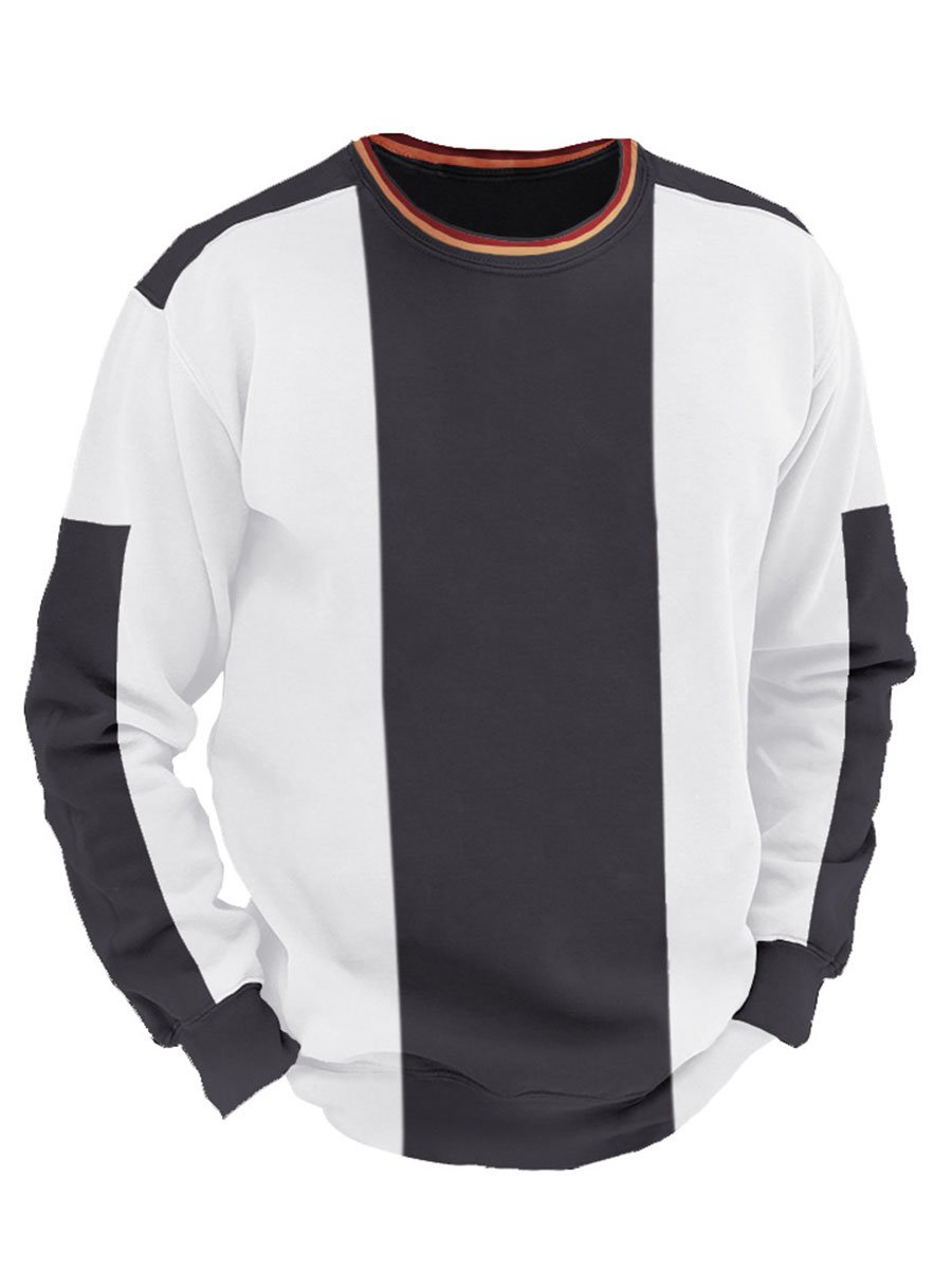 Men's Distressed Color Block Sweatshirt