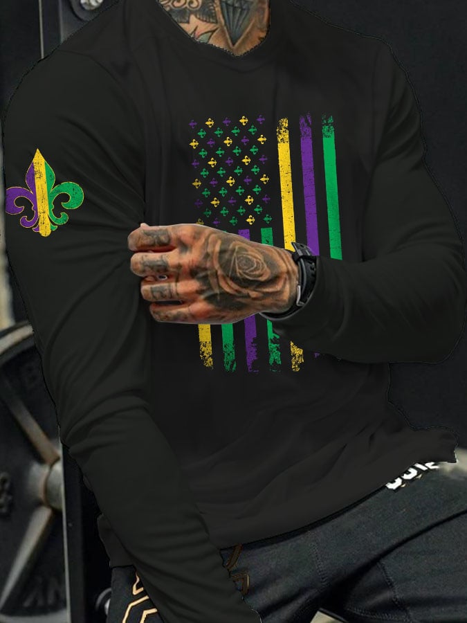 Men's Mardi Gras Casual Print T-Shirt