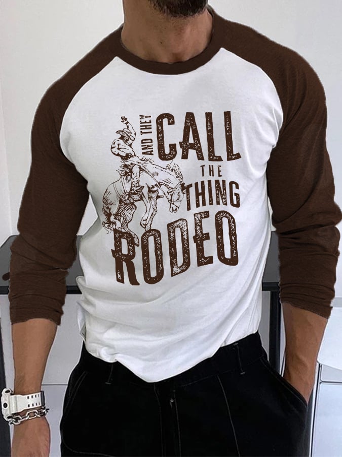Men's And They Call The Thing Rodeo Print Raglan T-Shirt