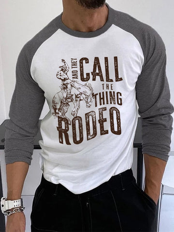 Men's And They Call The Thing Rodeo Print Raglan T-Shirt