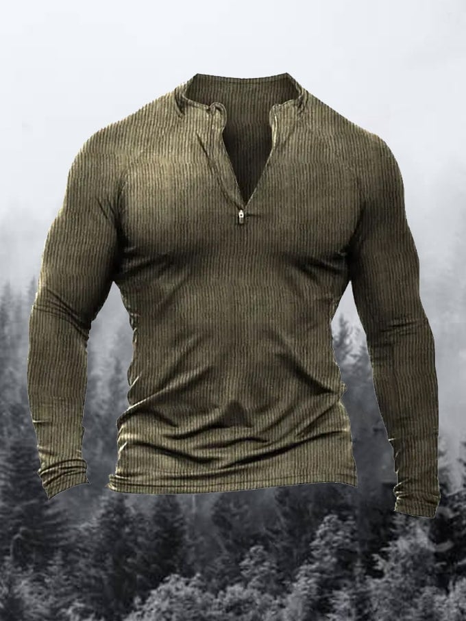 Men's Solid Color Zip Neck Bodysuit