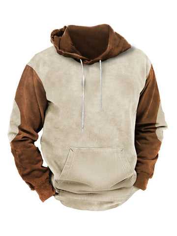 Men's Distressed Color Block Sweatshirt