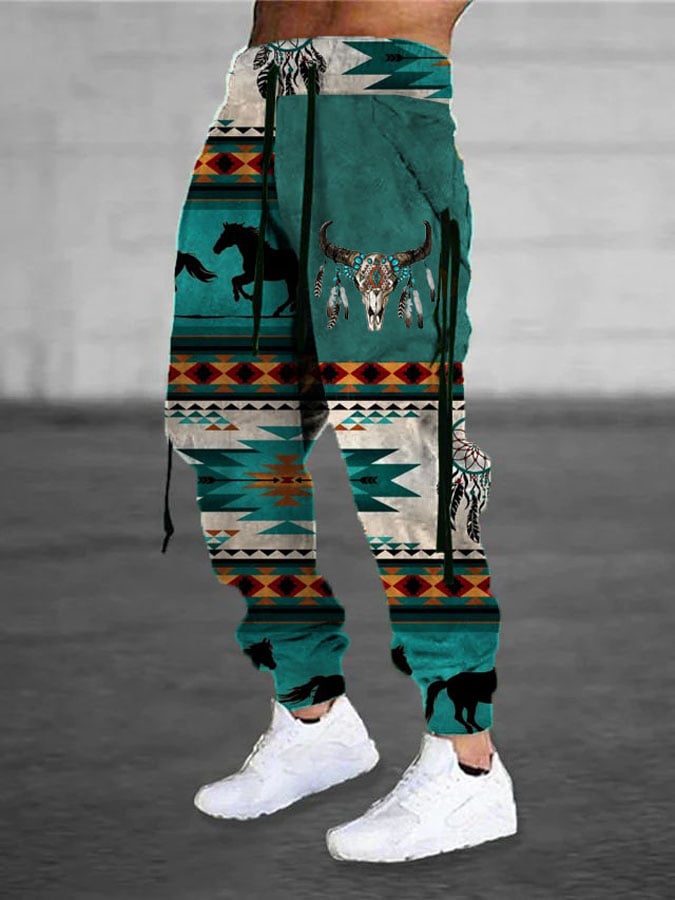 Men's Vintage Western Casual Sweatpants