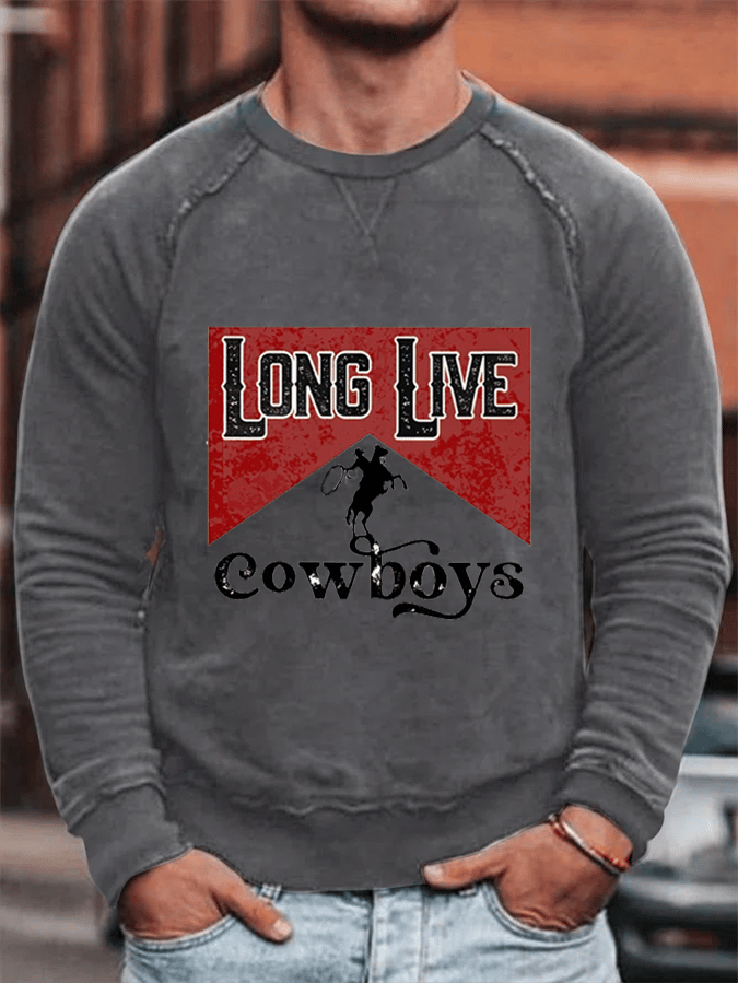 Men's LONG LIVE COWBOYS Print Sweatshirt