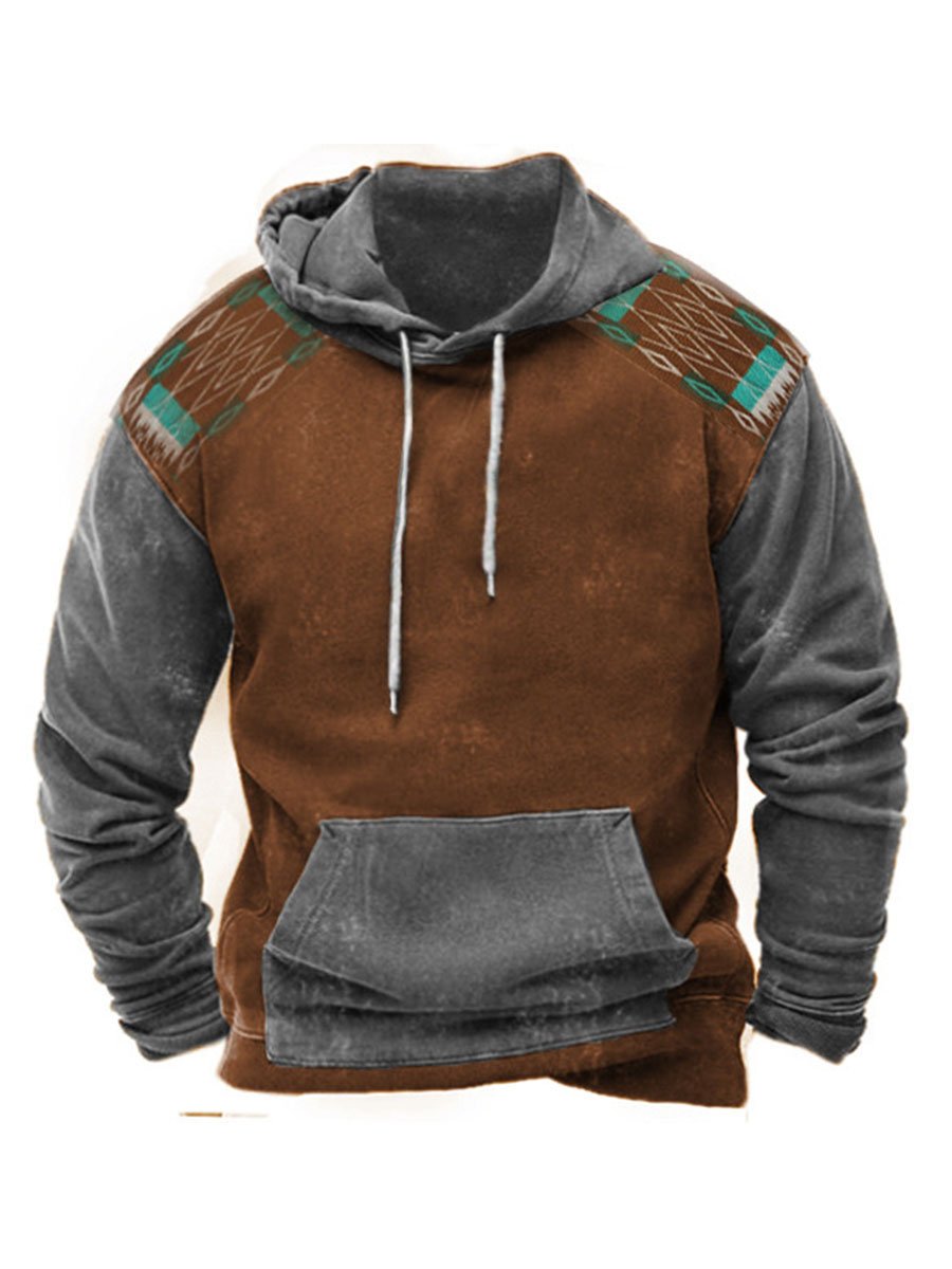 Men's Distressed Western Print Sweatshirt