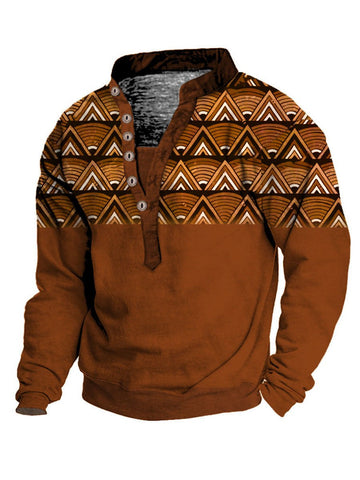 Men's Distressed Western Print Sweatshirt