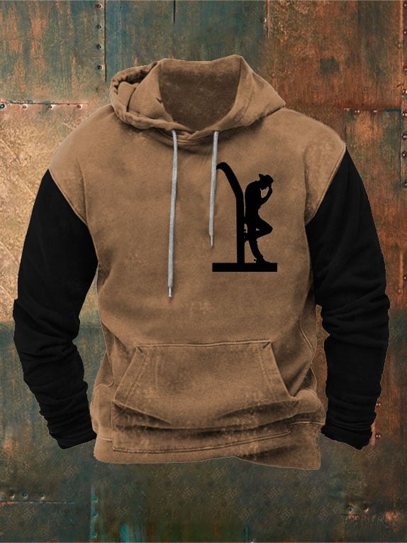 Men's Vintage Western Print Hoodie