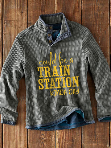 Men's Could Be A Train Station Kinda Day Print Shirt